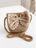 Crochet Mini Bag W/ Flower Ribbon